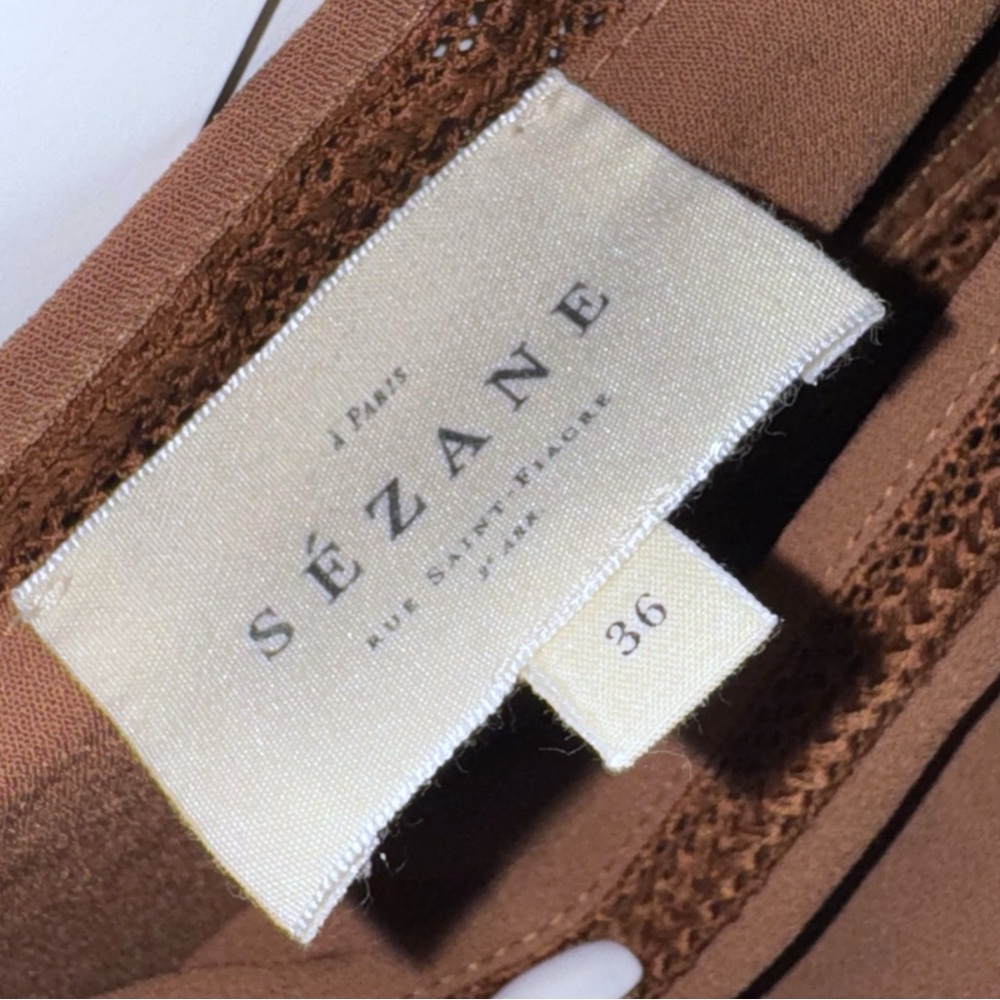 Sezane Brown Ruffle Blouse - Picture 9 of 11